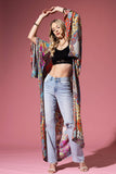Valentina Ultra Duster Kimono | Angel Sleeves | Vibrant Print | Viscose