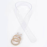 Transparent PVC Waist Belt – Clear Gold Stone Buckle