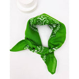 Kelly Green Paisley Pattern Bandana | 100% Cotton | 21x21"