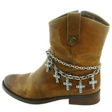 RHINESTONE CROSS CHARM BOOT CHAIN