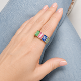 Mahjong Multi Tile Stretch Ring | Colorful Tile