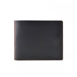 Handmade Black Genuine Leather Bifold Wallet | 6-Slot Card Holder
