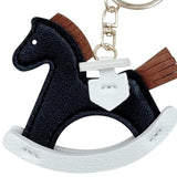 Do Everything In Love Vegan Leather Rocking Horse Key Ring Black