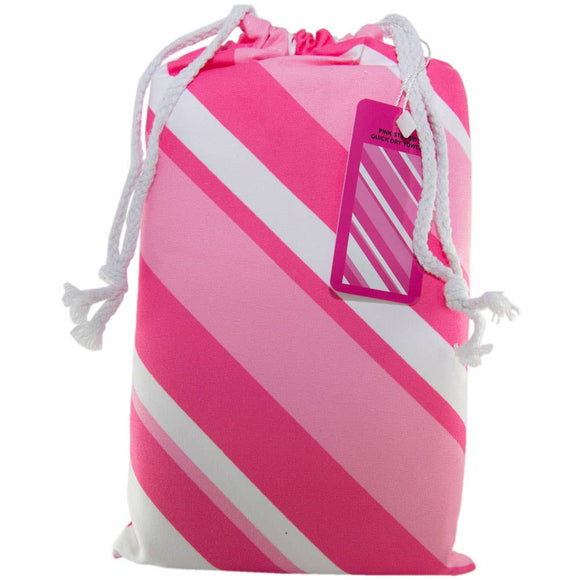 Pink Striped Beach Quick Dry Towel