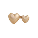 Bronze Double Heart Ring | Adjustable | Large & Small Hearts | Artisan