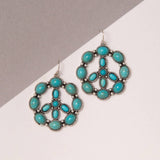 Western Semi-Stone Peace Sign Earrings | Turquoise