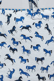 Quilted Jumbo Tote Bag – Blue Horse Print