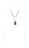 Rodeo Cowboy Pendant Layered Necklace – Silver & Turquoise