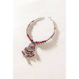 Luxi Concho Filigree Medallion Necklace – Pink