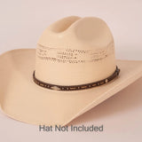 Piney Leather Hat Band – Brown | Studded Western Style