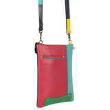 Colorful Small Leather Crossbody Front Cellphone pocket
