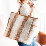 Fawn Deer Print Hayden Tote Brown Cream
