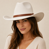 Brown Double-Strand Vegan Leather Western Hat Band