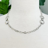 Double Equestrian Horse Bit Chain Necklace Silver