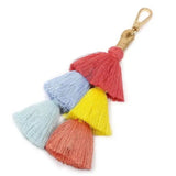 Twin Tassels Bag Charm Coral
