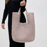 Zenith Zen Black Hand-Woven Knot Tote with Zip Pouch