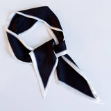 Chic Contrast Edge Ribbon Scarf – Stylish Accent for Bags, Hair & More