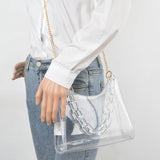 Transparent Chain Clear Stadium Shoulder Crossbody Bag