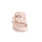 MUK LUKS Women's Grand Cayman Perforated Sandal | Adjustable Strap Flat