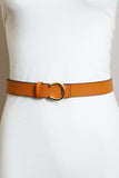 Minimalist Leather Gold Horseshoe Belt – Camel