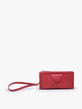 Kyla RFID Snap Closure Wallet Wristlet Red