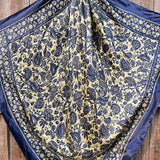 Royal Blue & Cream Paisley Wild Rag Scarf | Western Southwestern