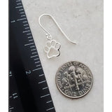 Sterling Silver Dog Paw Charm Dangle Earrings