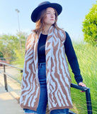 Dare To Wear Animal Zebra Print Cozy Scarf Brown