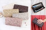 White Multicolor Glitter Zip-Around Wallet