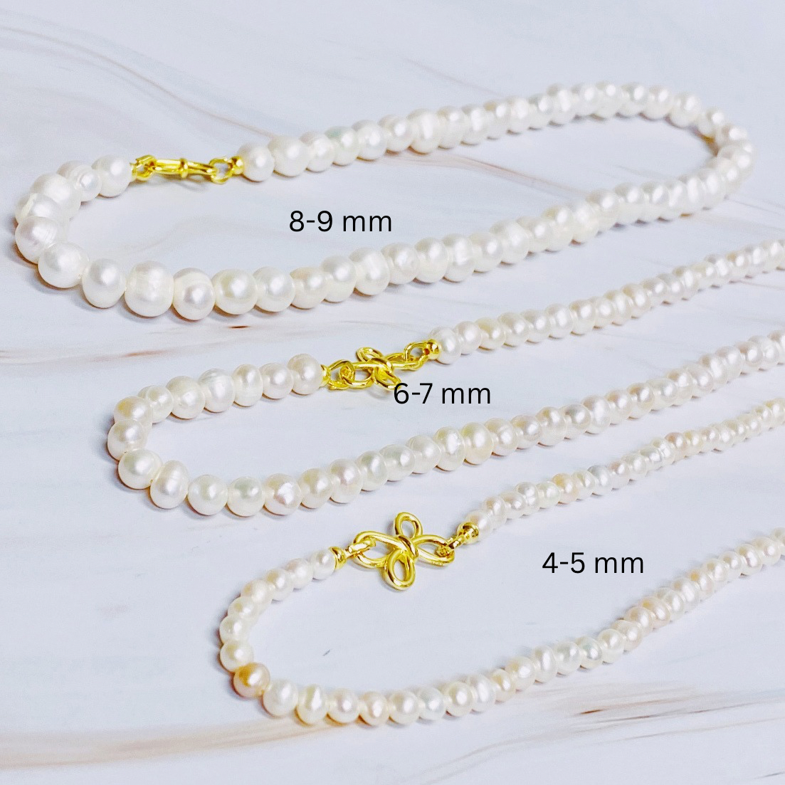 Clover Clasp Genuine Freshwater Pearl Necklace
