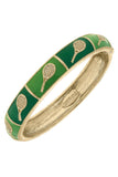 Elena Green Tennis Racket Enamel Hinged Bangle