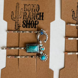 Western Turquoise-Color Bobby Pin Set – 3 Pieces, Style 4