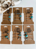 Western Turquoise-Color Bobby Pin Set – 3 Pieces, Style 4