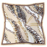 Beige Chain Print Square Scarf, 35.4 x 35.4 in