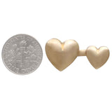 Bronze Double Heart Ring | Adjustable | Large & Small Hearts | Artisan
