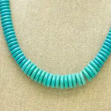Western Turquoise Colored Stone Disc Necklace