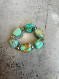 Authentic Turquoise Nugget & Crystal Stretch Bracelet | One of a Kind