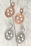 Western Celestial Crystal Post Earrings | Silver | 2.5" Drop