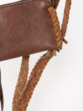 American Darling Mini Brown Leather Braided-Strap Crossbody