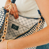 Sienna Slouchy Woven Shoulder Bag – Checkered Coffee