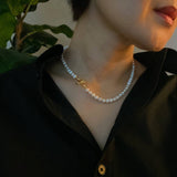 Clover Clasp Genuine Freshwater Pearl Necklace