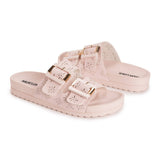 MUK LUKS Women's Grand Cayman Perforated Sandal | Adjustable Strap Flat