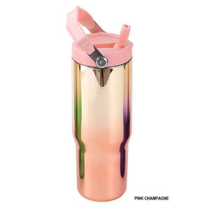 Metallic Champagne Pink Ombre 30 OZ Stainless Steel Insulated Tumbler