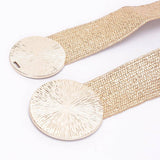 Double Circle Metal Buckle Stretch Belt in Silver