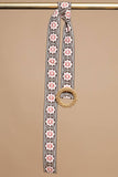 Floral Embroidered Belt – Chocolate & Pink | Round Beaded Buckle | Pol Clothing