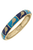 Elena Green Tennis Racket Enamel Hinged Bangle