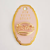 Retro Script "Mother" Brooch Pin – Gold Plated, Gift-Ready