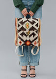 Cotton Woven Tan Brown Western Southwestern Aztec Backpack