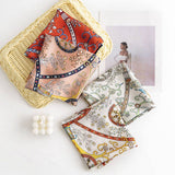 Vintage Pattern Printed Square Scarf Pink