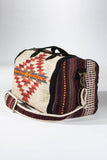 Handwoven Navajo Pattern Duffel Bag with Suede Straps — Acapulco